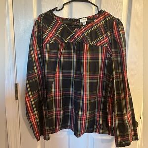 J. Crew Factory Tartan Plaid Blouse